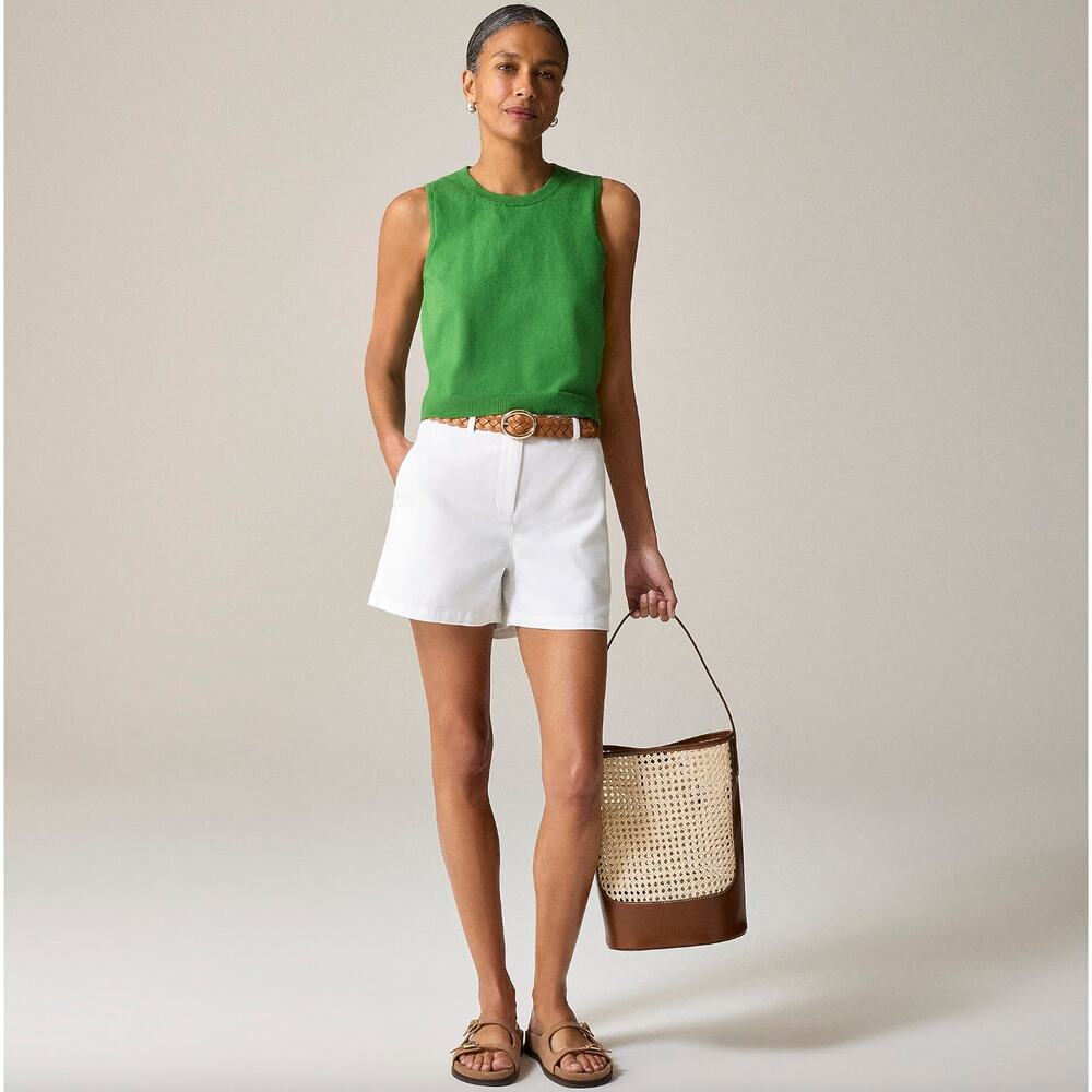 J.Crew 4" Heritage Chino Short Classic Preppy Cotton High Rise White US 0 NWT